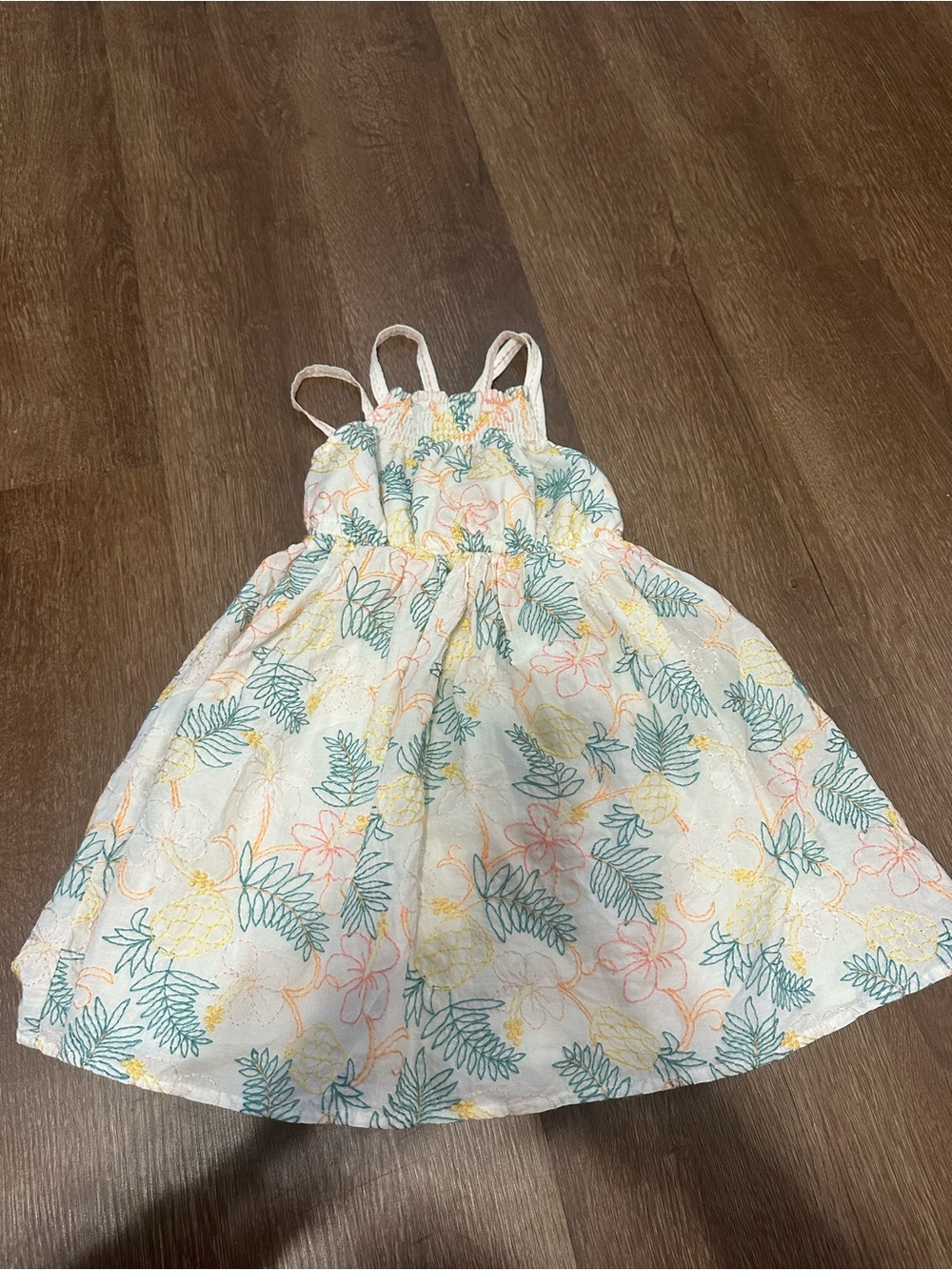 Tommy Bahama White Sundress with Green, Yellow & Pink Floral Print